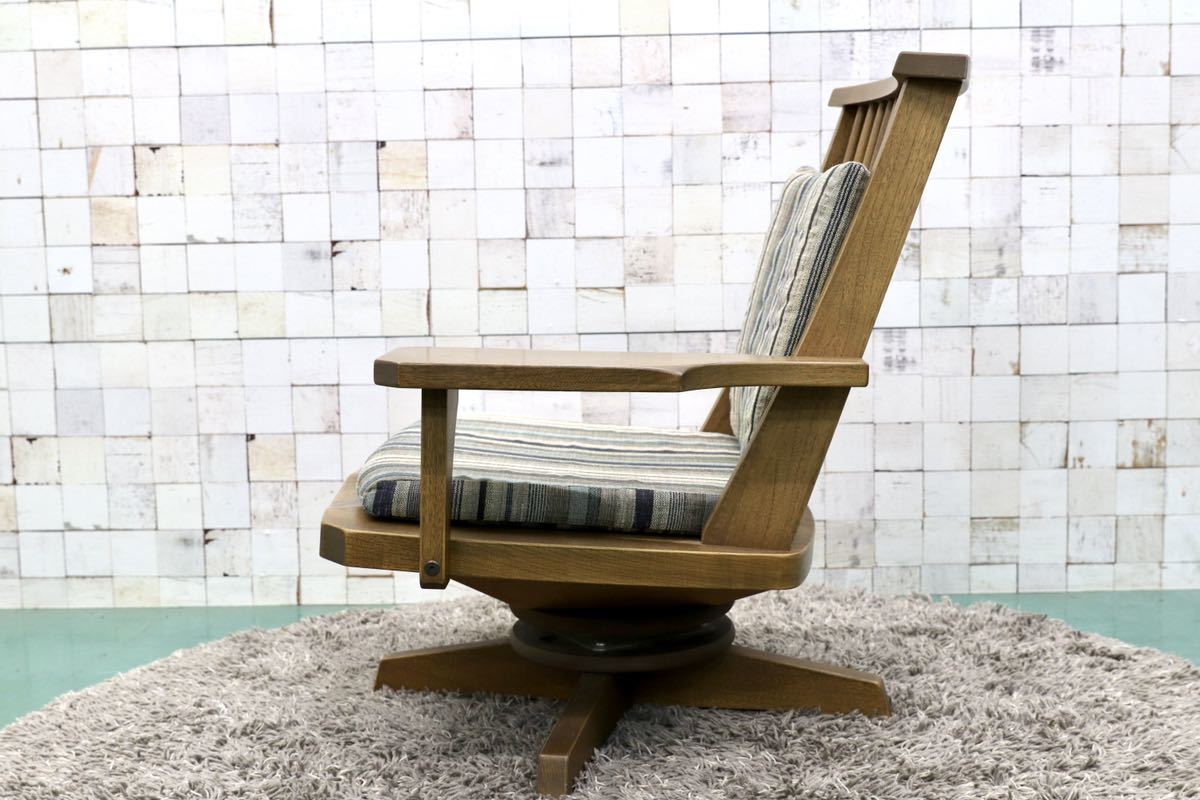 GMGT157B○EAST WOOD / イーストウッド 新WAZA パーソナルチェア 回転チェア ラウンジチェア 和モダン 左アーム 約15.8万 美品
