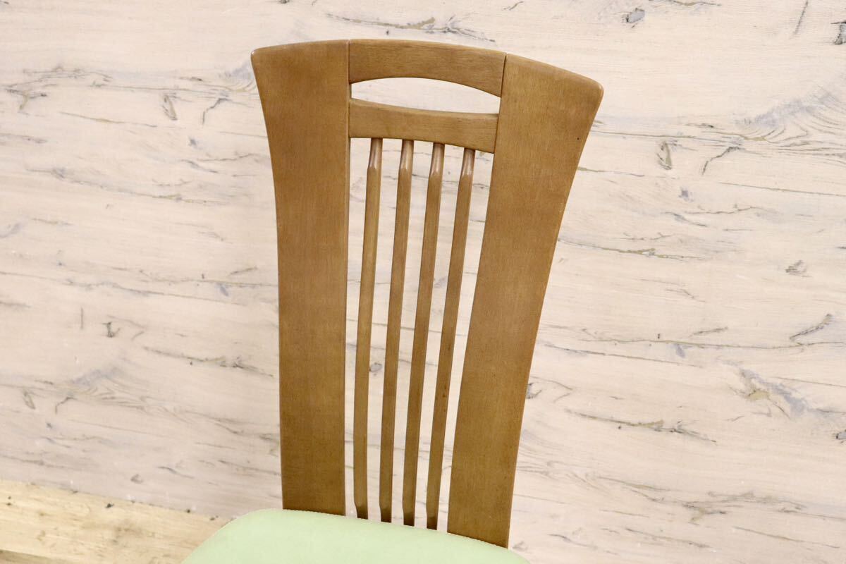 GMHS223B○karimoku / カリモク ダイニングチェア アームレスチェア 椅子 カントリー モダン レトロ オーク 合皮 グリーン 国産家具