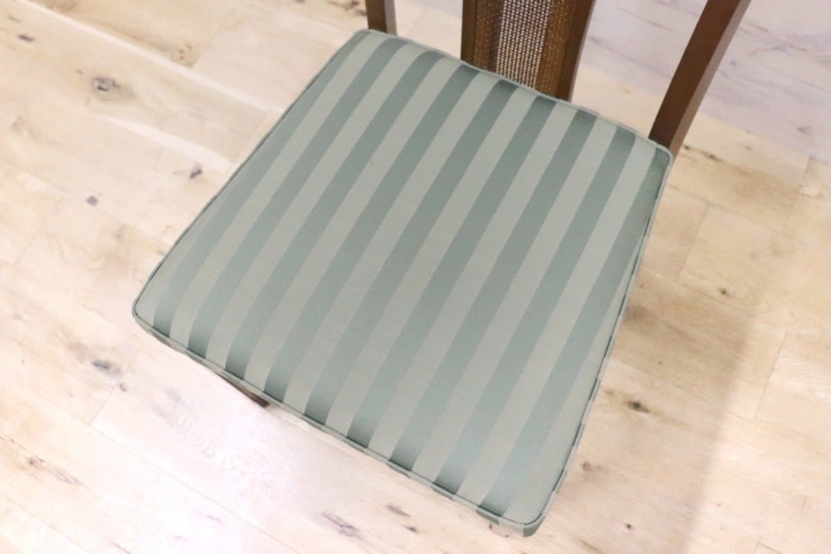 GMGN144○maruni / マルニ木工 地中海 ニース ダイニングチェア 椅子 ファブリック ビーチ材 定価7.3万 美品