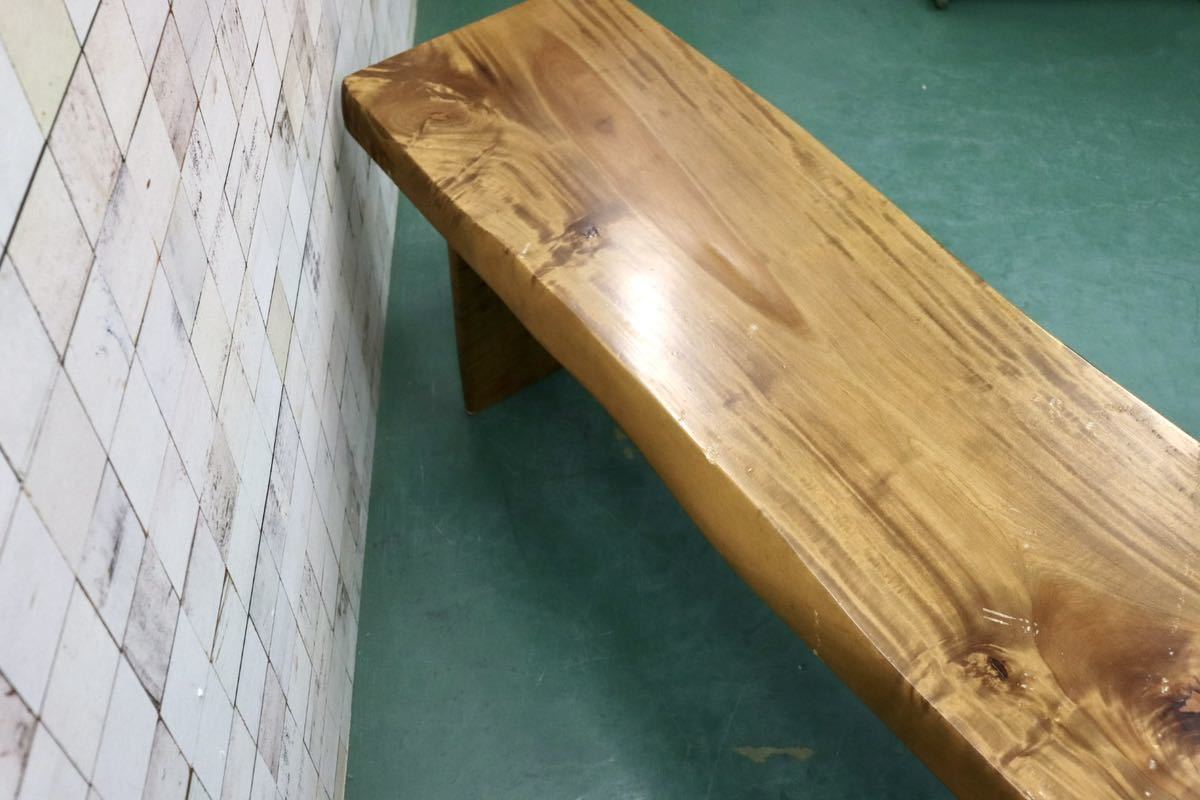 GMFT228B○一枚板 木製ベンチ ダイニングベンチ 店舗什器 ローボード 花台 置台 長椅子 ベンチ 無垢 和モダン アンティーク