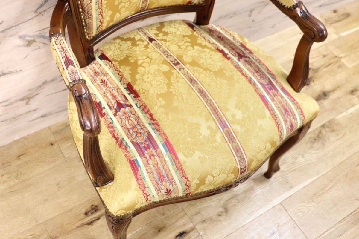 GMGS128A○イタリア モダン ダイニングチェア 椅子 猫脚 鋲打 ロココ調 金華山 クラシック エレガント アンティーク風 約5.2万