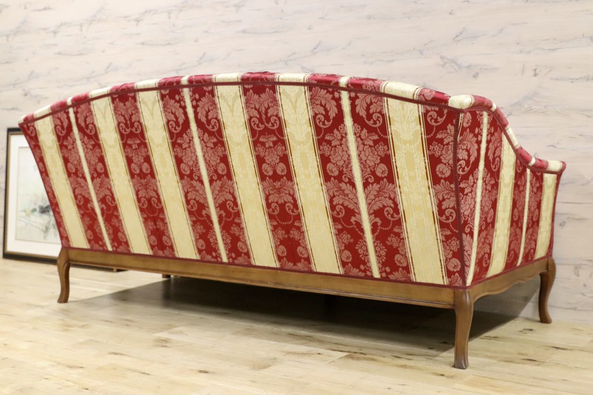 GMGH279○イタリアモダン クラシック 3人掛けソファ トリプルソファ ファブリック ヨーロピアン エレガント ロココ 展示品