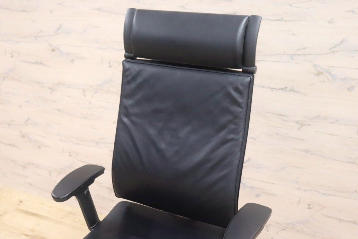 GMGF36○sedus / セダス OPEN UP オープンアップ デスクチェア ハイバックチェア 本革 黒 書斎椅子 オフィスチェア ドイツ 定価約43万