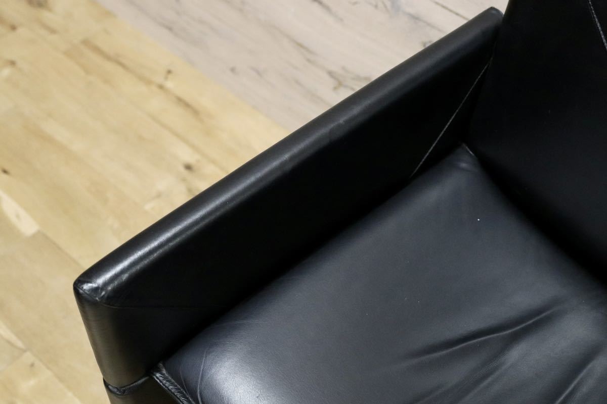 GMGK341A○Artfort / アーティフォート イージーチェア 黒 本革 イタリアモダン ヴィンテージ 稀少 検)cassina マリオベリーニ ブレイク