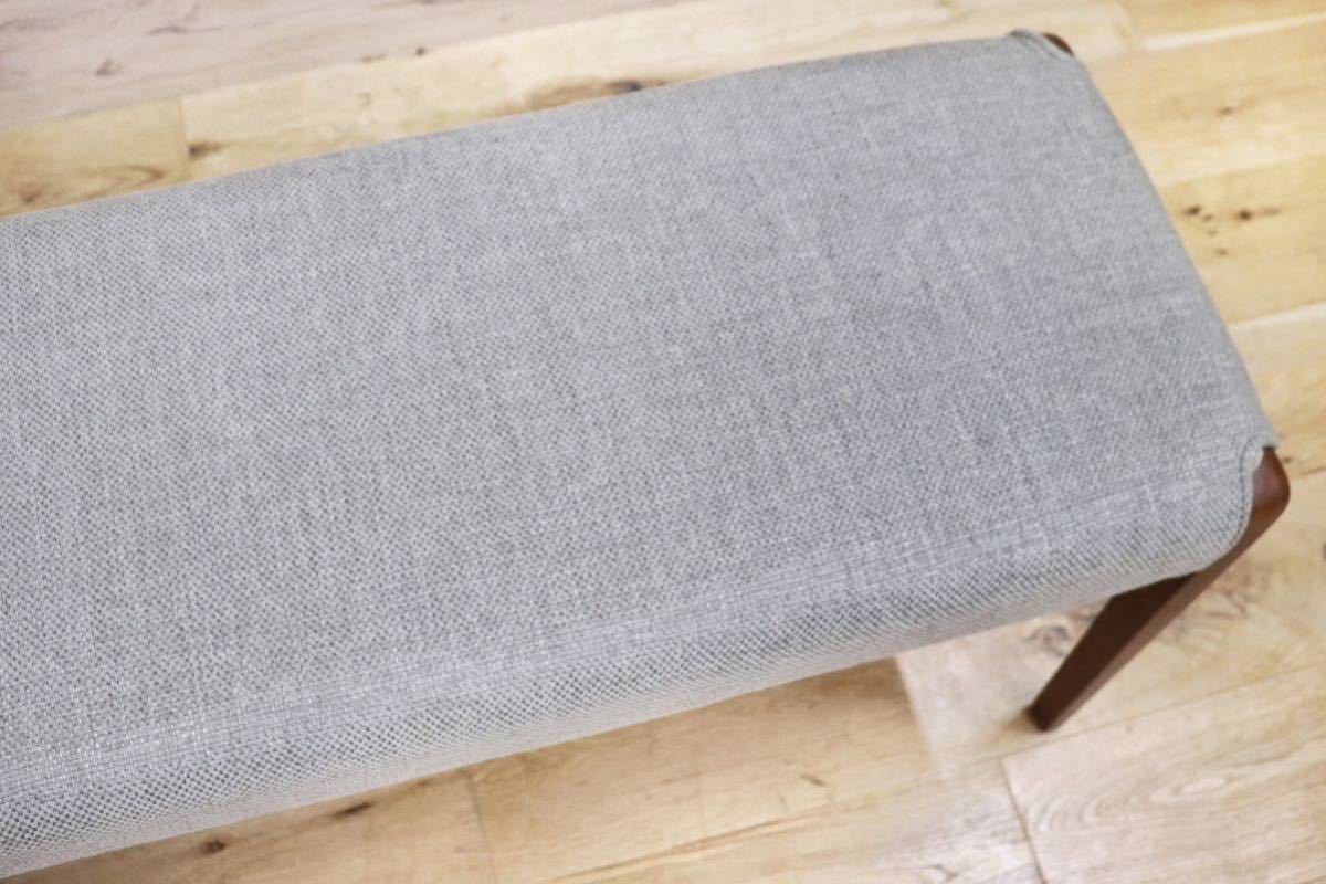 GMGN367○河淳 / KAWAJUN ベンチ ダイニングチェア 長椅子 カバーリング ファブリック ナチュラル 北欧スタイル 展示品