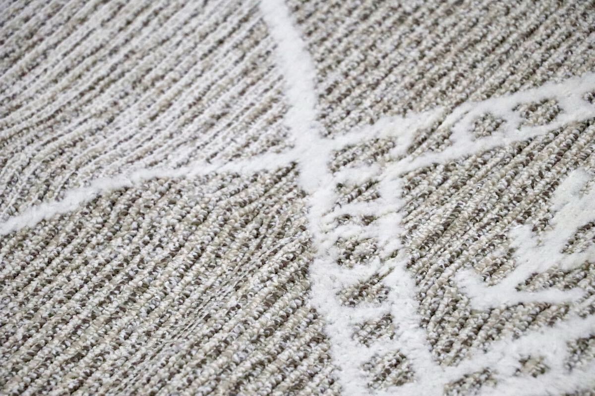 GMHH322G○日本カーペット工業会 カルム ポリプロピレン100% ブラウン ラグ カーペット 絨毯 モデルルーム展示品