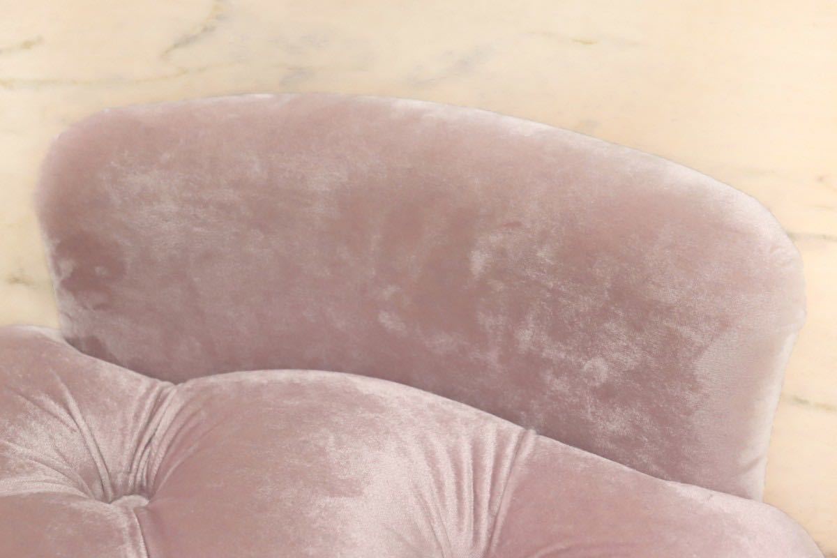 GMGT95C○kino スツール ドレッサーチェア ラウンジチェア 椅子 ファブリック ベロア クラシカル 定価約5万