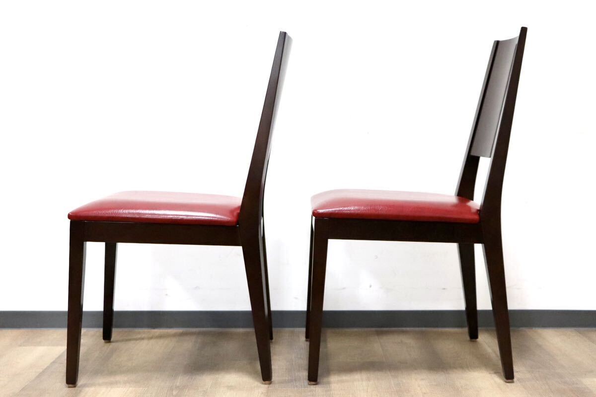 GMHH21M○CRES ダイニングチェア 椅子 2脚セット 食卓椅子 アームレスチェア 木製 合皮 モダン レトロ 店舗 カフェ 喫茶