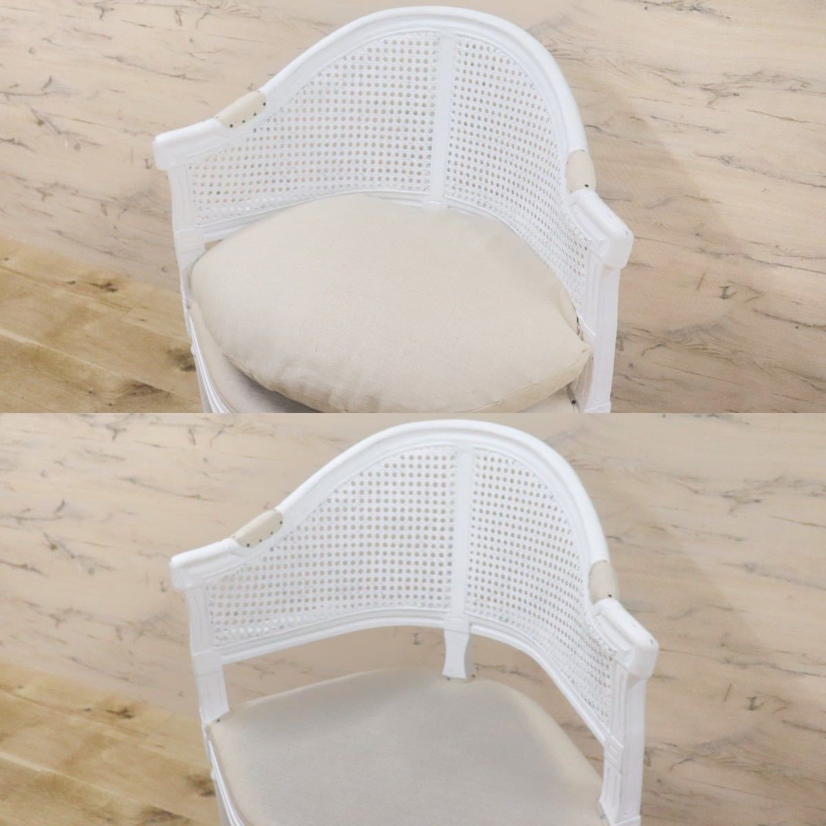 GMGT99○シャビーシック ラウンジチェア ダイニングチェア クラシカル ファブリック フェザークッション 検)カントリーコーナー