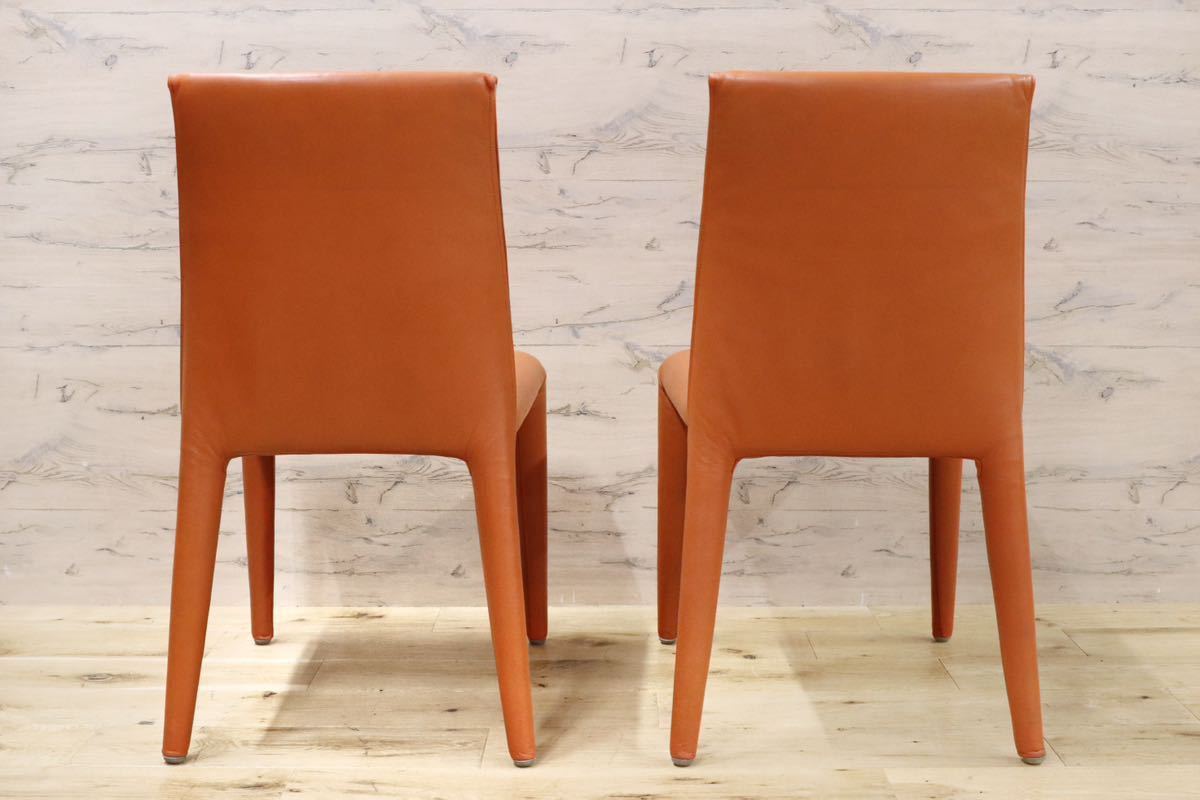 GMGF41○B&B ITALIA / ビーアンドビー VOL AU VENT ヴォロ ヴァンチェア ダイニングチェア 椅子 総本革 マリオベリーニ 定価約46万 美品