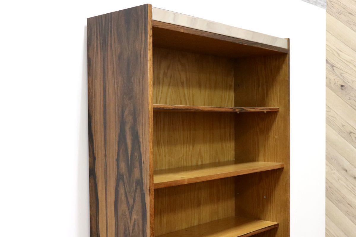 GMGK174○北欧 ヴィンテージ キャビネット 飾り棚 書棚 本棚 ブックシェルフ 収納家具 店舗什器 ディスプレイラック ローズウッド 希少