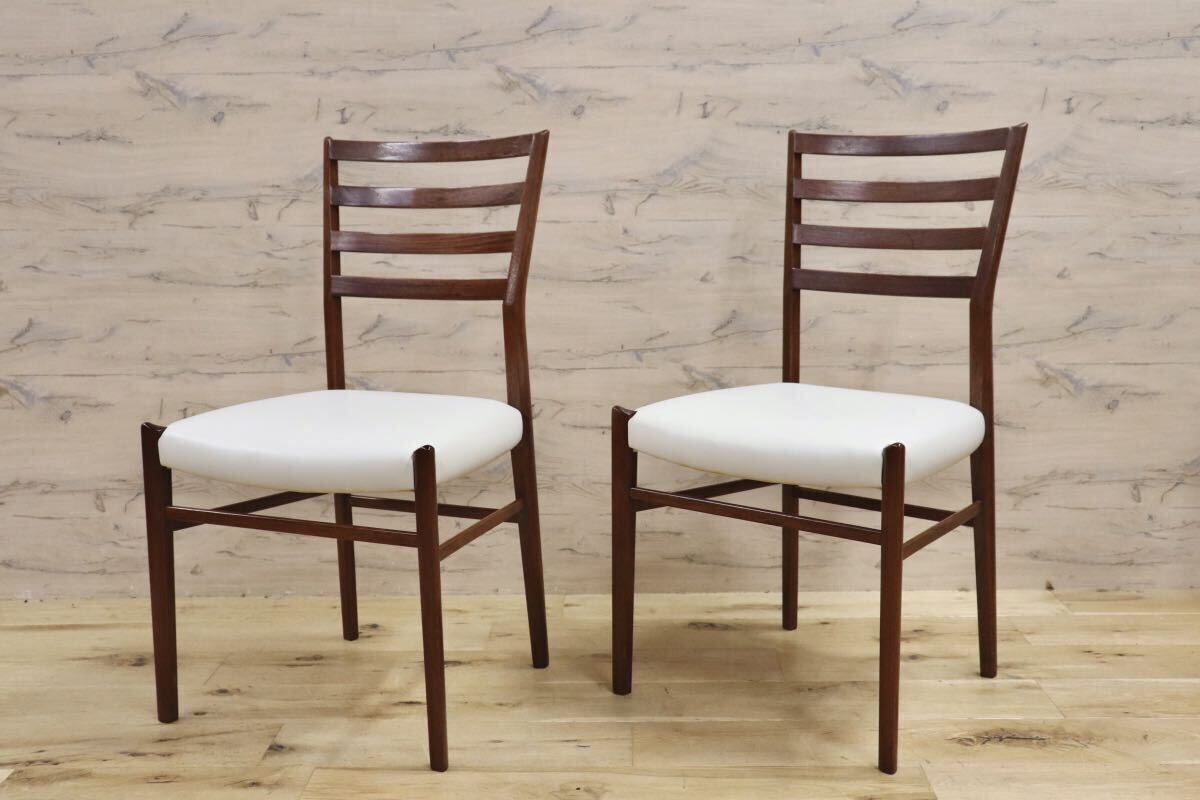 GMHN88B○karimoku / カリモク vivente ビベンテ ダイニングチェア 椅子 2脚セット 花梨無垢材 合皮 稀少 ヴィンテージ 定価約36万