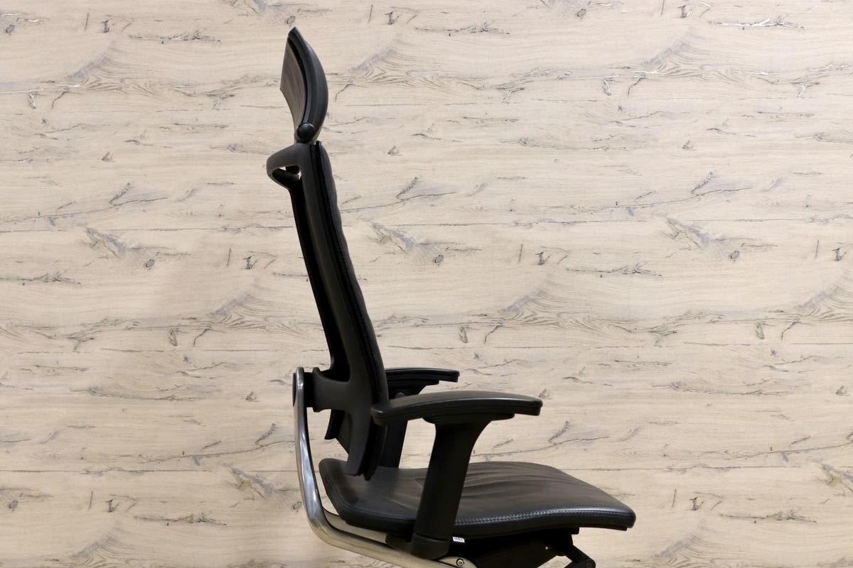 GMGF31○sedus / セダス OPEN UP オープンアップ デスクチェア ハイバックチェア 本革 黒 書斎椅子 オフィスチェア ドイツ 定価約43万