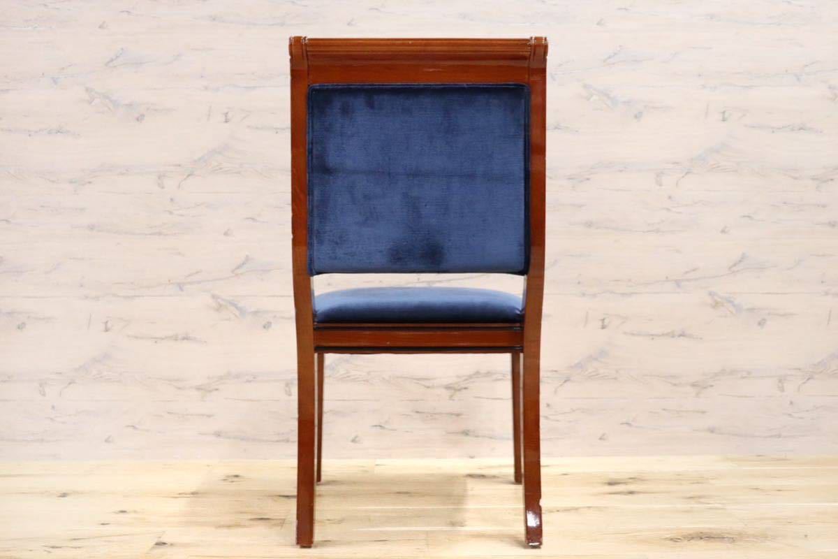 GMGN162○イタリア製 クラシック モダン ダイニングチェア 椅子 アームレスチェ ベロア 西洋 アール・ヌーヴォー