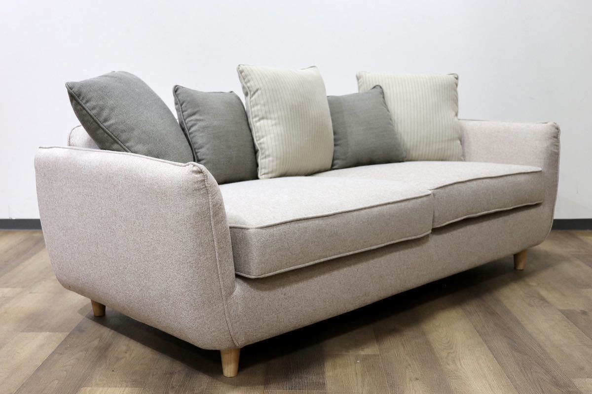 GMGH224○東谷 シアター 2.5人掛けソファ ラブソファ ローソファ ワイドソファ ファブリック カバーリング モデルルーム展示品 定価約9.7万