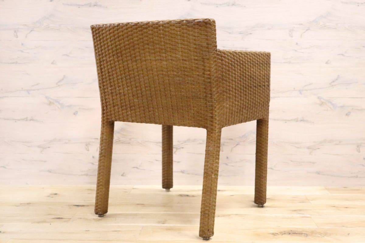 GMGN212○ダイニングチェア ガーデンチェア 椅子 アームチェア ロビーチェアー 編み込み モダン