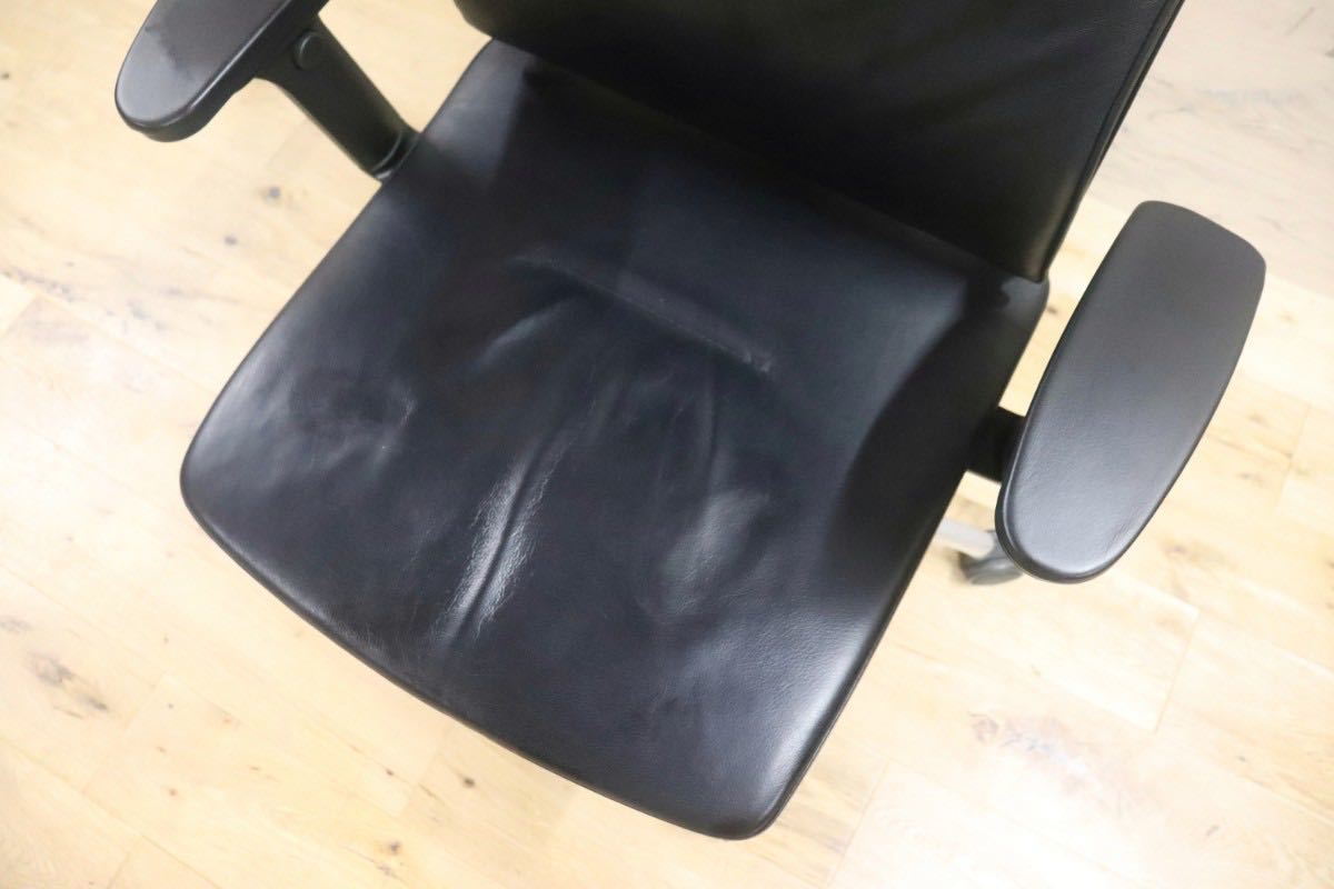 GMGF36○sedus / セダス OPEN UP オープンアップ デスクチェア ハイバックチェア 本革 黒 書斎椅子 オフィスチェア ドイツ 定価約43万