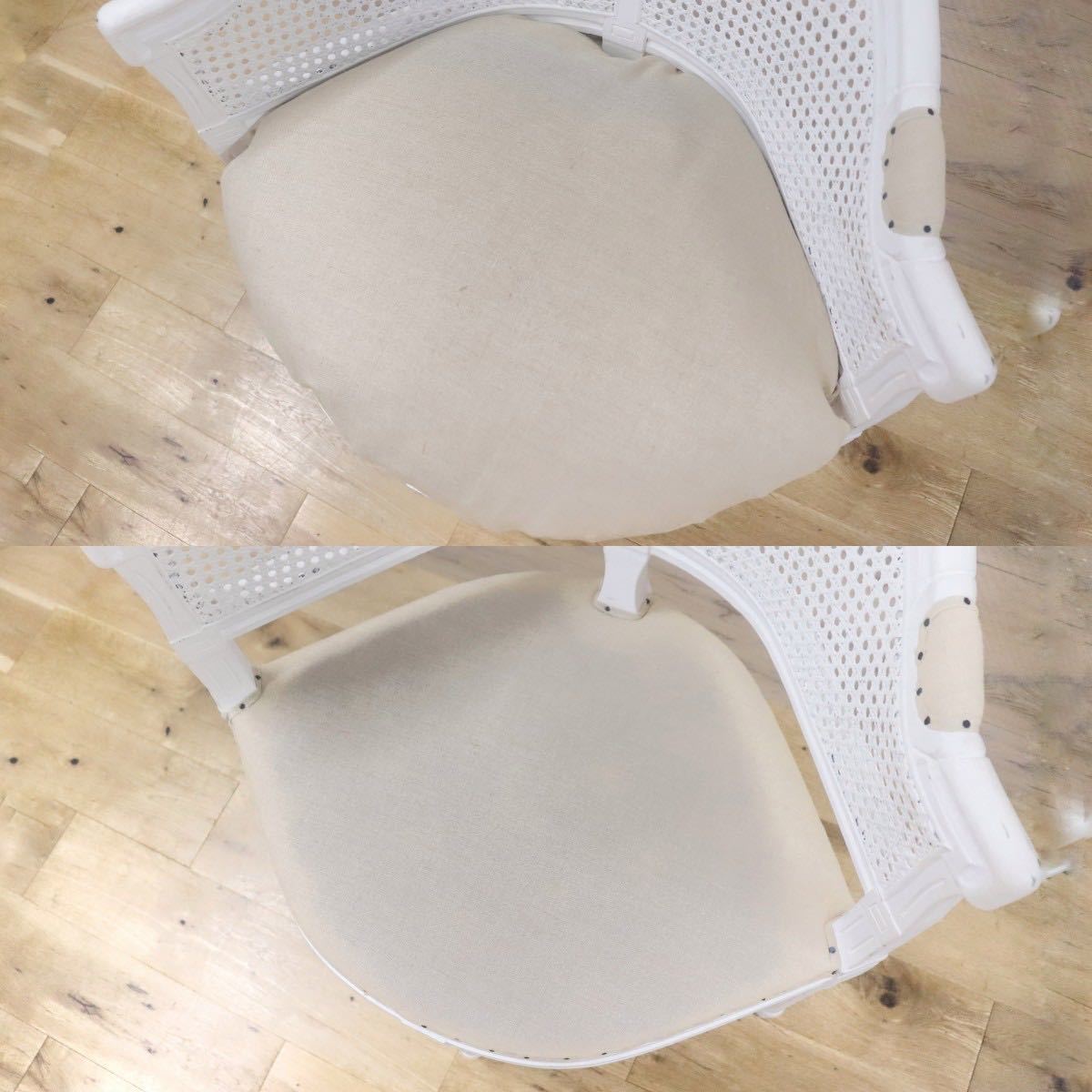 GMGT99○シャビーシック ラウンジチェア ダイニングチェア クラシカル ファブリック フェザークッション 検)カントリーコーナー