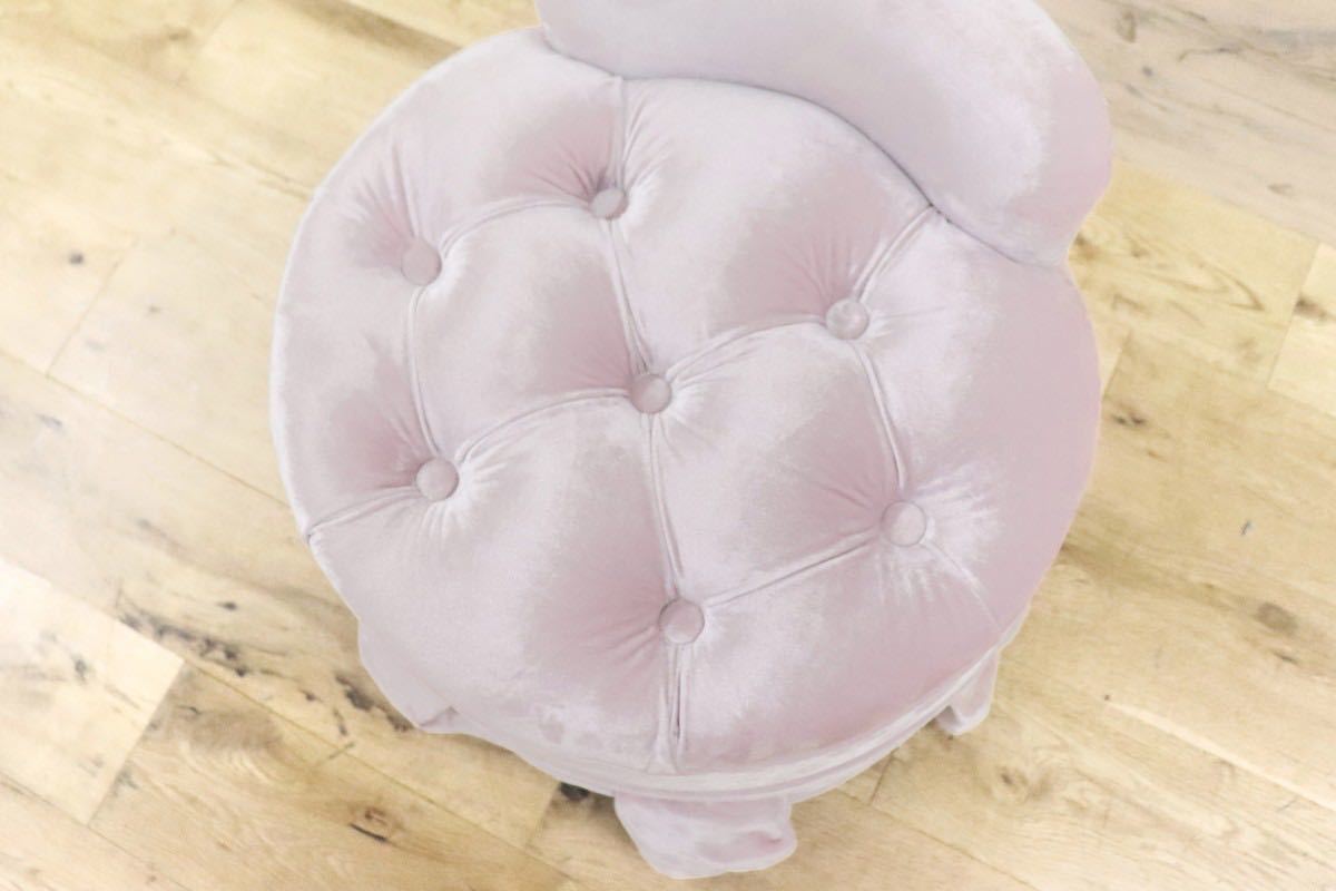 GMGT95D○kino スツール ドレッサーチェア ラウンジチェア 椅子 ファブリック ベロア クラシカル 定価約5万