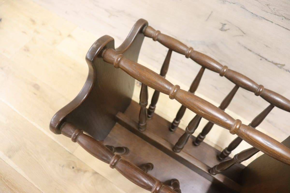 GMGS44○飛騨産業 / HIDA キツツキ マガジンラック ブックスタンド 雑誌収納 新聞立て 昭和 レトロ 木製 カントリー アンティーク