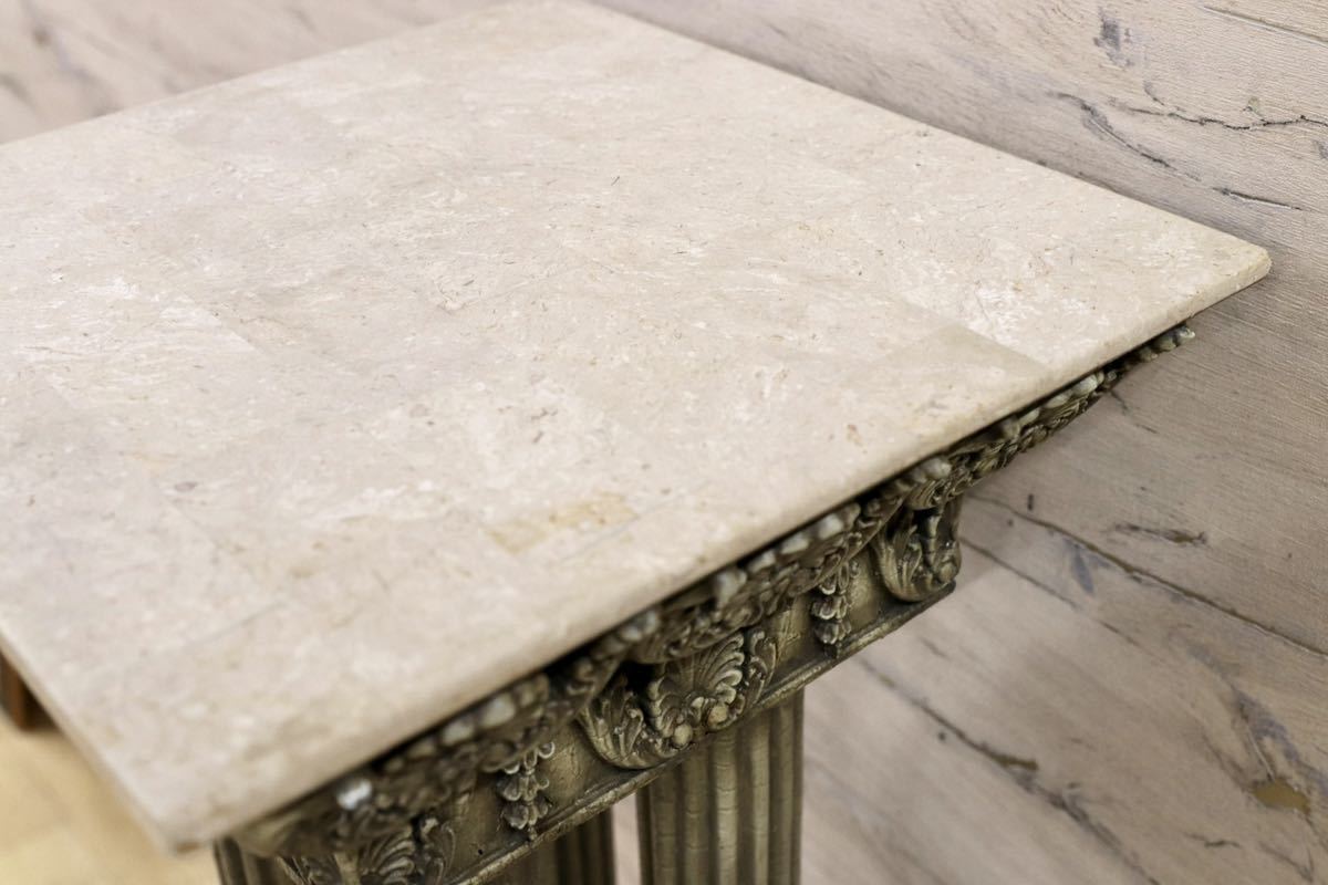 GMFK214B○西洋 ヨーロピアン クラシック オブジェ 玄関飾 置物 装飾柱 アンティーク 樹脂製 ローマ風