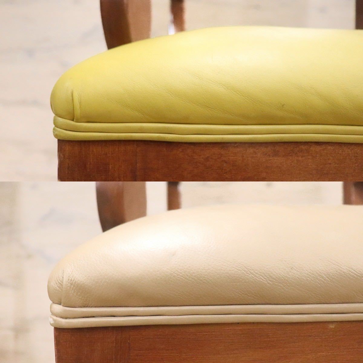 GMGN162A○イタリア製 クラシック モダン ダイニングチェア 椅子 2脚セット セミアームチェア レザー 西洋 アール・ヌーヴォー