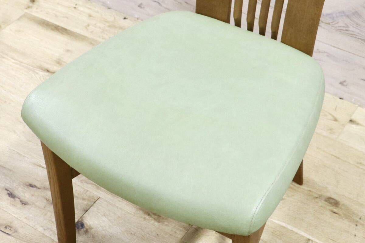 GMHS223B○karimoku / カリモク ダイニングチェア アームレスチェア 椅子 カントリー モダン レトロ オーク 合皮 グリーン 国産家具