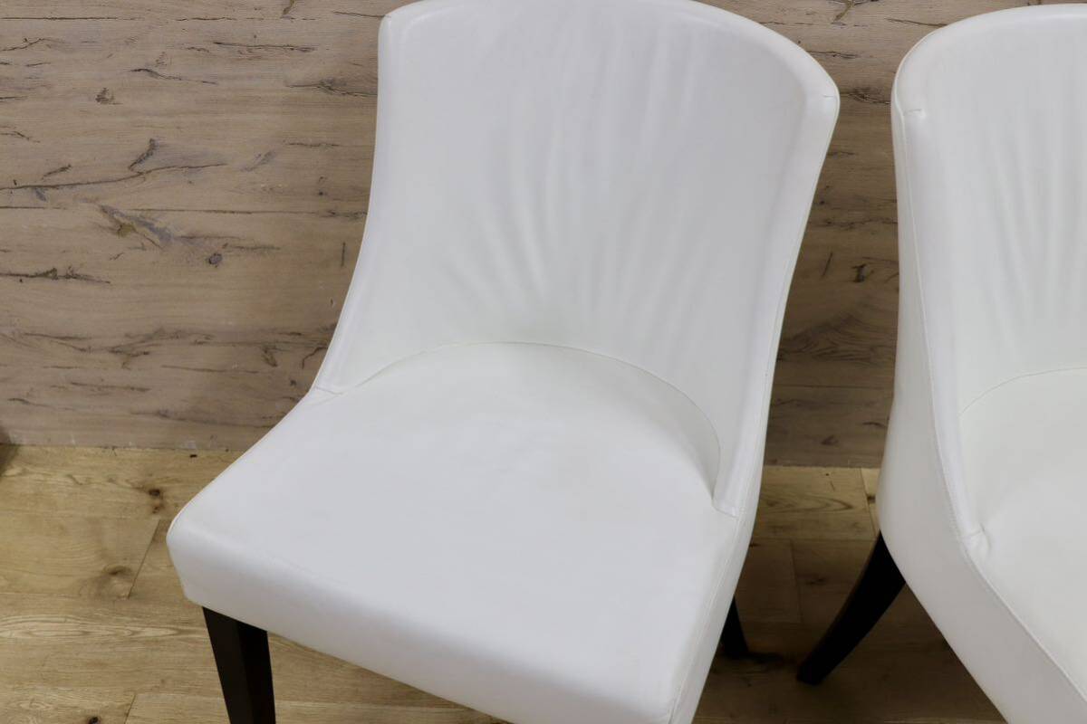 GMHK252A○erba / エルバイタリア ダイニングチェア アルテ 椅子 本革 ホワイト IDC大塚家具 モダン 2脚セット 定価21.2万