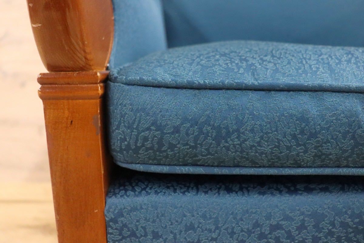 GMGN145A○西洋 クラシック シングルソファ ラウンジチェア 1人掛けソファ 椅子 木製 ファブリック アンティーク 彫刻