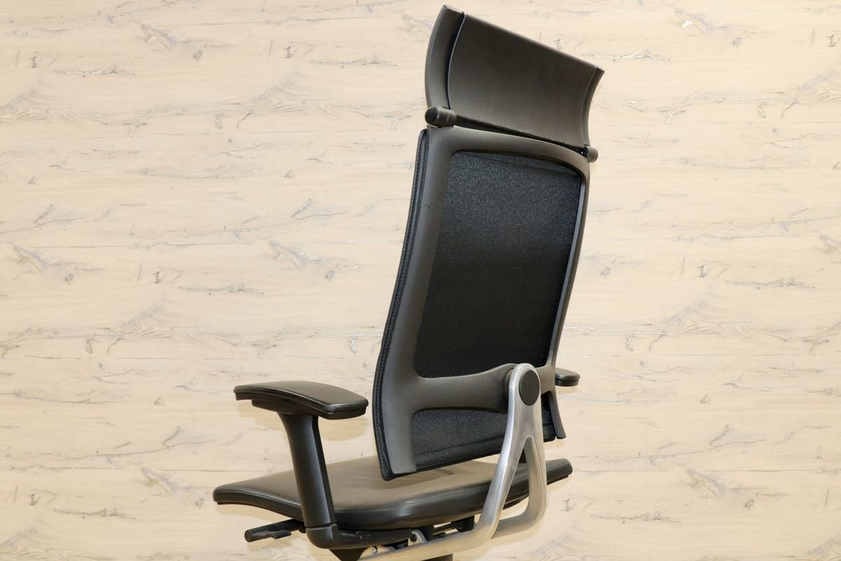 GMGF29○sedus / セダス OPEN UP オープンアップ デスクチェア ハイバックチェア 本革 黒 書斎椅子 オフィスチェア ドイツ 定価約43万