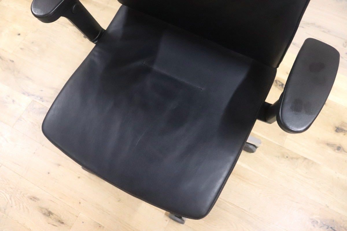 GMGF35○sedus / セダス OPEN UP オープンアップ デスクチェア ハイバックチェア 本革 黒 書斎椅子 オフィスチェア ドイツ 定価約43万