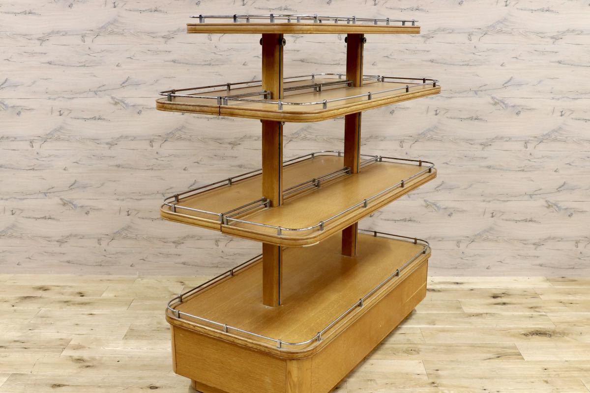 GMFH401○英国 イギリス アンティーク ディスプレイラック 棚 1940年代 オーク材 クラシック 西洋 店舗什器 輸入家具 定価38.5万