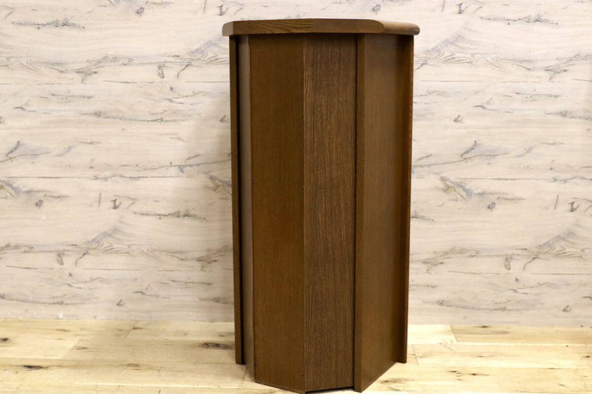 GMHS262○浜本工芸 / HAMAMOTO 電話台 収納棚 楢材 ブラウン 国産家具 花台 飾り台 約5.5万