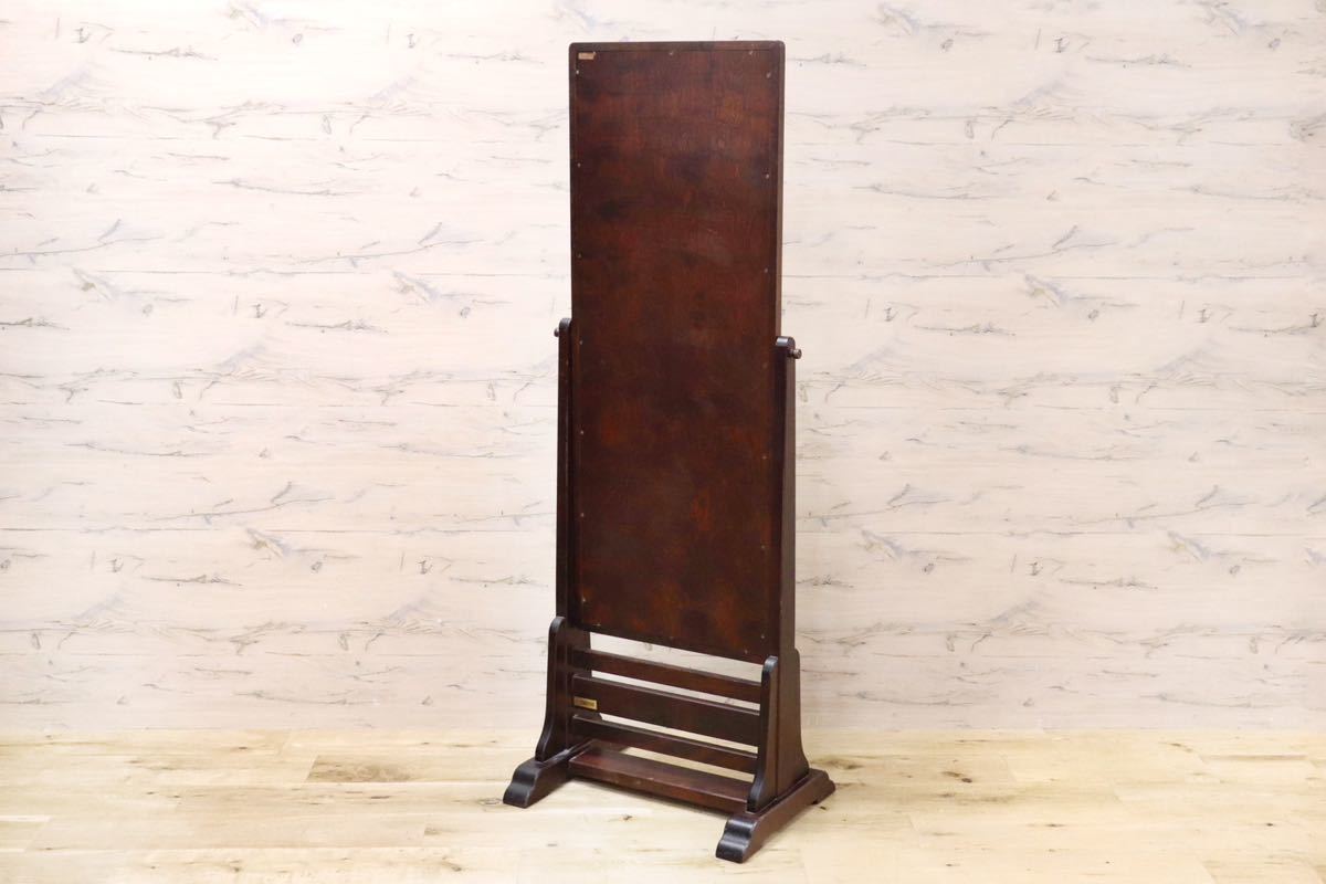 GMFK568○北海道民芸家具 姿見 全身鏡 スタンドミラー ウォールミラー 鏡 和モダン 樺材 飛騨 伝統工芸 定価約10万