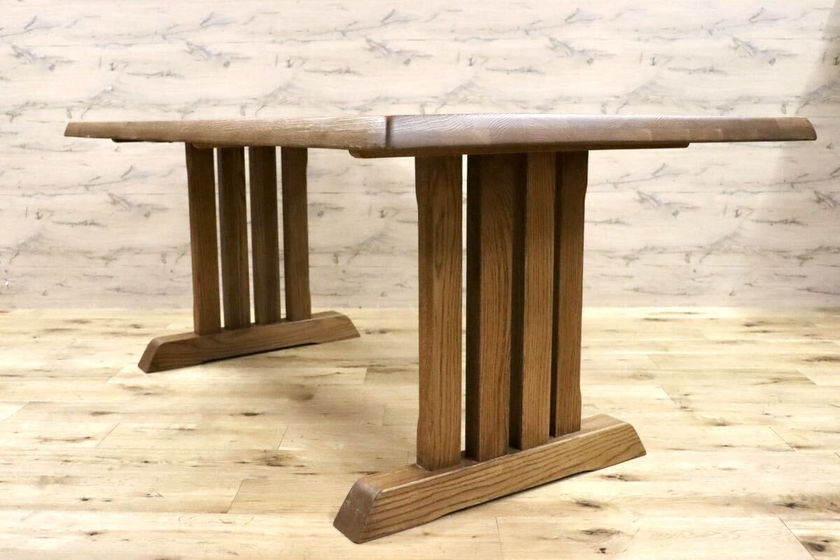 GMHH78○オーク無垢材 ダイニングテーブル 食卓テーブル 作業台 机 なぐり加工 和モダン ナチュラル カントリー レトロ 古民家 定価約15万