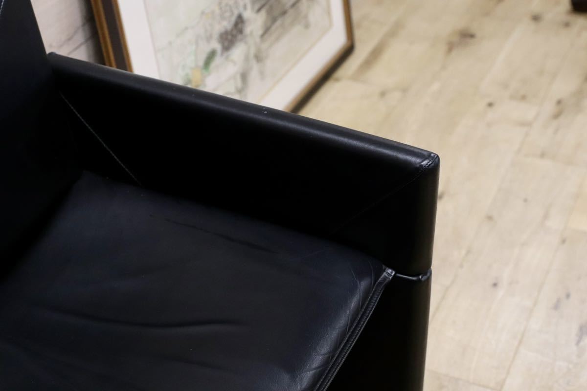 GMGK341A○Artfort / アーティフォート イージーチェア 黒 本革 イタリアモダン ヴィンテージ 稀少 検)cassina マリオベリーニ ブレイク