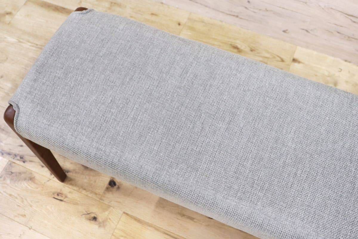 GMGN367○河淳 / KAWAJUN ベンチ ダイニングチェア 長椅子 カバーリング ファブリック ナチュラル 北欧スタイル 展示品