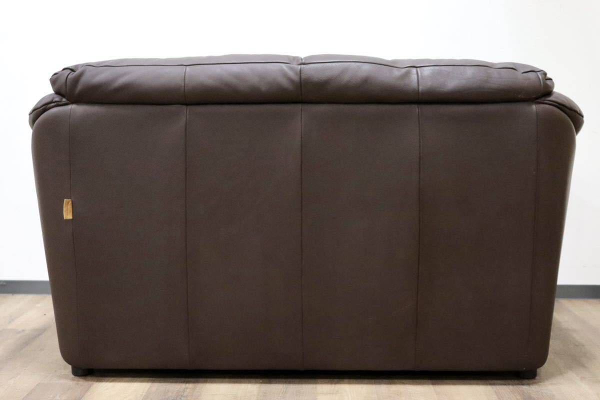 GMGH307A○enzo dambrosio / エンツォダンブロシオ 2人掛けソファ ラブソファ 本革 ブラウン イタリア製 IDC大塚家具 モダン 定価約32万