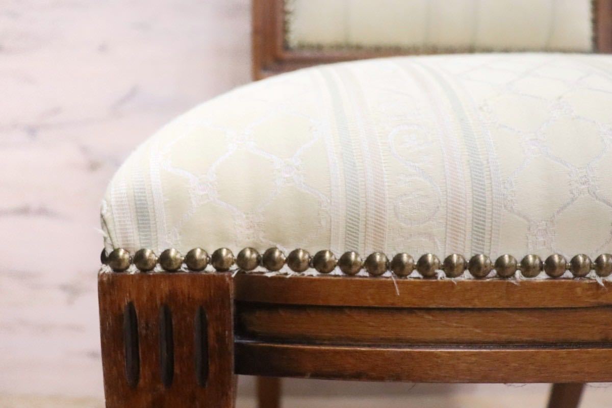 GMGN93A○西洋 アンティーク調 ダイニングチェア 椅子 2脚セット 木製フレーム ファブリック クラシック エレガント