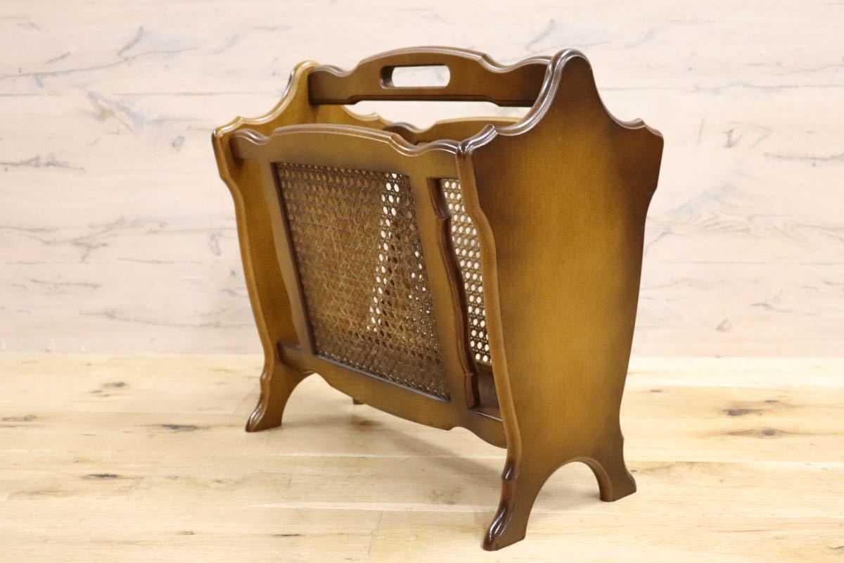 GMGN273○karimoku / カリモク コロニアル マガジンラック ブックスタンド 本棚 棚 シェルフ レトロ アンティーク インテリア 展示品