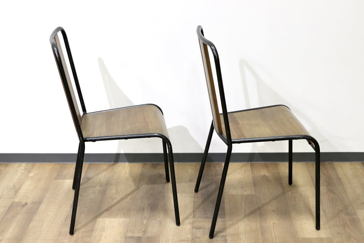 GMGN303A○MANHATTAN CHAIR / マンハッタンチェア 椅子 ダイニングチェア 2脚セット インダストリアル ウッド スチール 定価3.6万