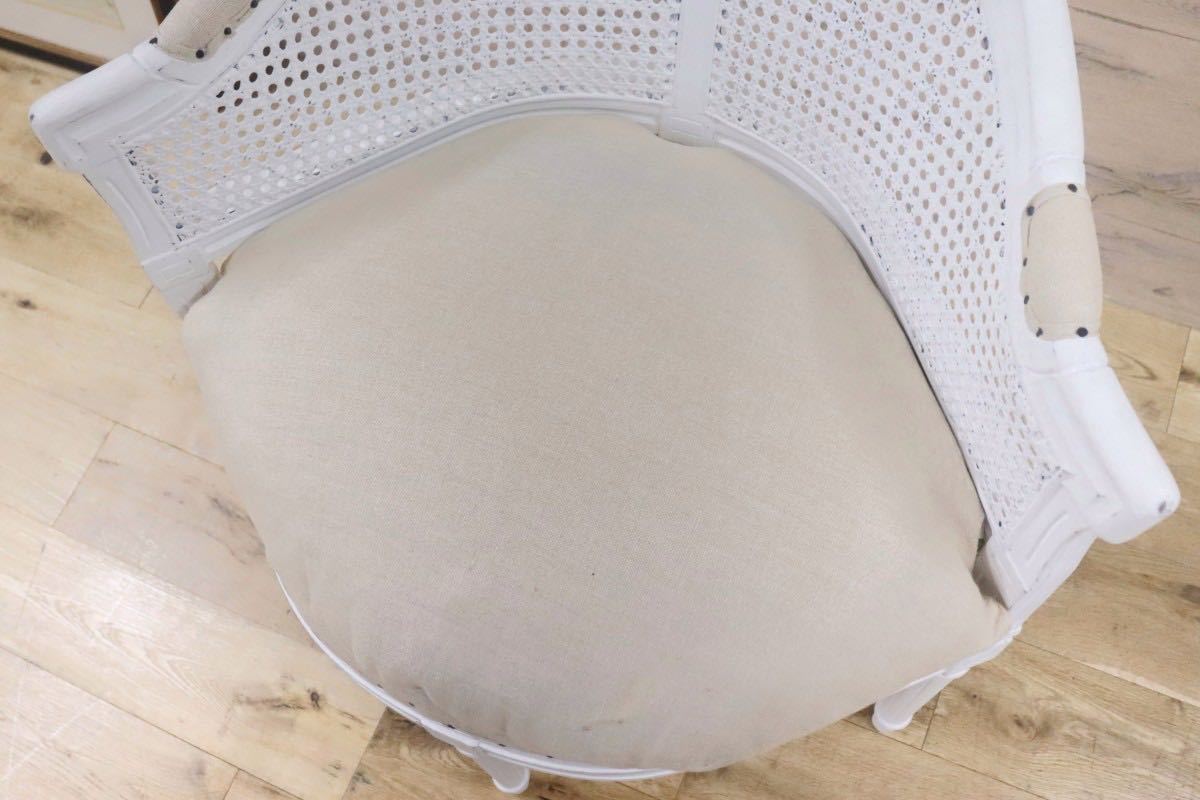 GMGT99A○シャビーシック ラウンジチェア ダイニングチェア クラシカル ファブリック フェザークッション 検)カントリーコーナー