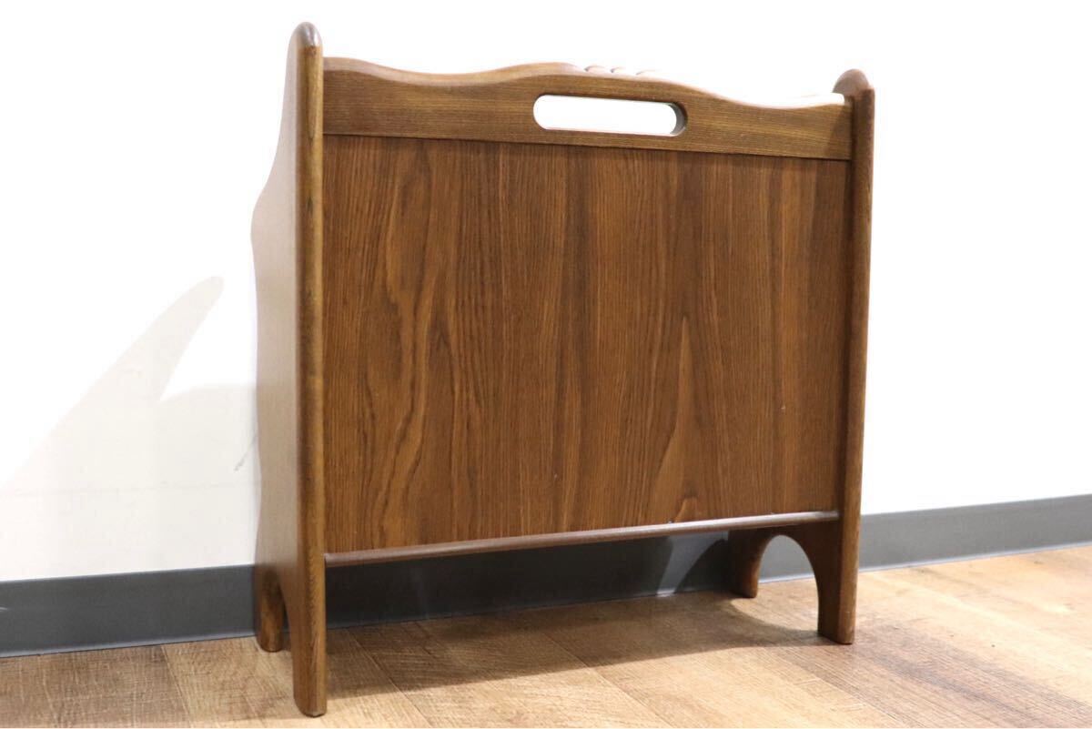 GMHN160○karimoku / カリモク コロニアル マガジンラック スリッパラック 雑誌入れ 収納 木製 ラタン