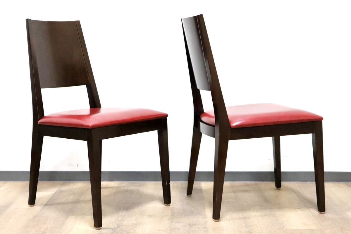 GMHH21M○CRES ダイニングチェア 椅子 2脚セット 食卓椅子 アームレスチェア 木製 合皮 モダン レトロ 店舗 カフェ 喫茶