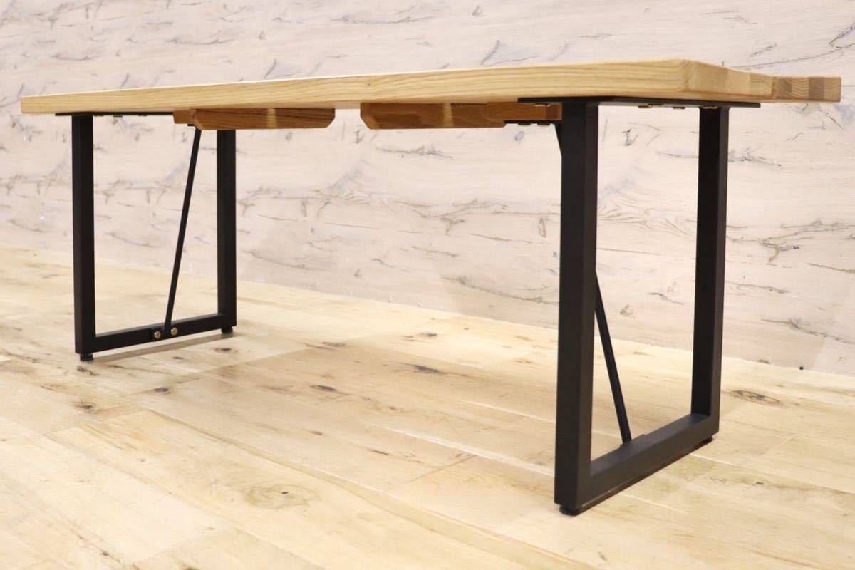 GMGH252○BAKE Ⅱ ベイク オーク材 ベンチ 長椅子 食卓椅子 無垢材 アイアン ナチュラル 北欧スタイル 展示品