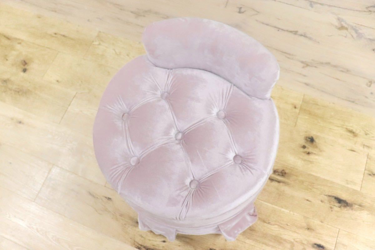 GMGT95C○kino スツール ドレッサーチェア ラウンジチェア 椅子 ファブリック ベロア クラシカル 定価約5万