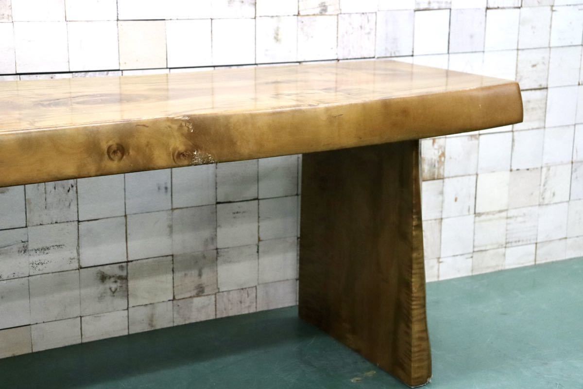 GMFT228B○一枚板 木製ベンチ ダイニングベンチ 店舗什器 ローボード 花台 置台 長椅子 ベンチ 無垢 和モダン アンティーク