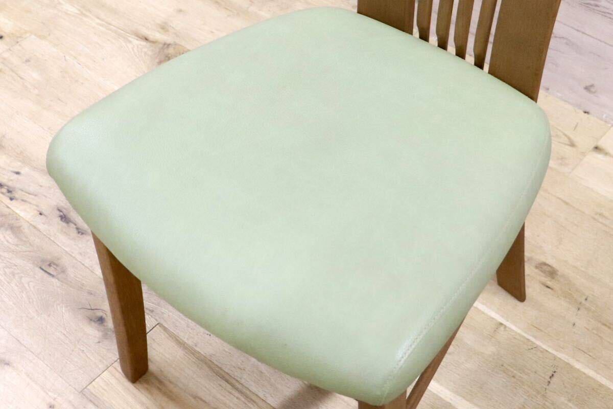 GMHS223C○karimoku / カリモク ダイニングチェア アームレスチェア 椅子 カントリー モダン レトロ オーク 合皮 グリーン 国産家具