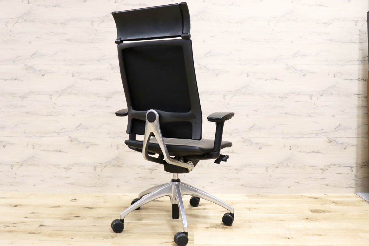 GMGF33○sedus / セダス OPEN UP オープンアップ デスクチェア ハイバックチェア 本革 黒 書斎椅子 オフィスチェア ドイツ 定価約43万