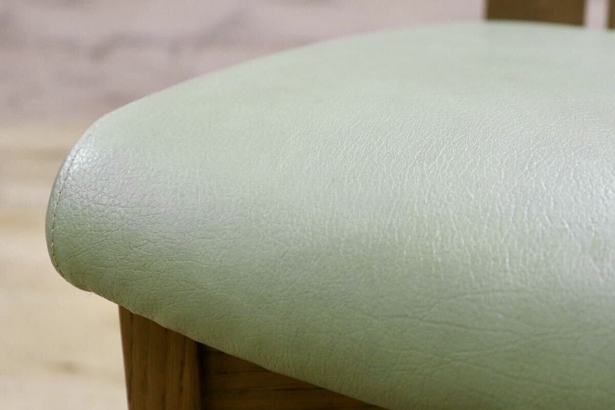 GMHS223B○karimoku / カリモク ダイニングチェア アームレスチェア 椅子 カントリー モダン レトロ オーク 合皮 グリーン 国産家具